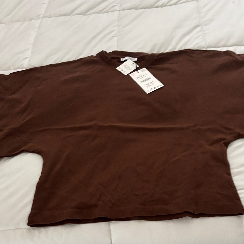Zara Women’s Brown Crewneck Top size M
